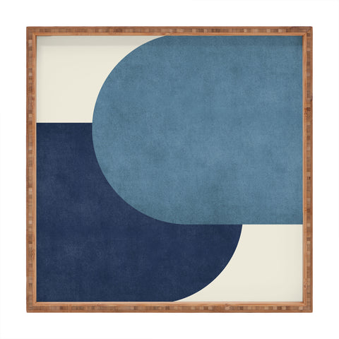 MoonlightPrint Halfmoon Colorblock Blue Square Tray