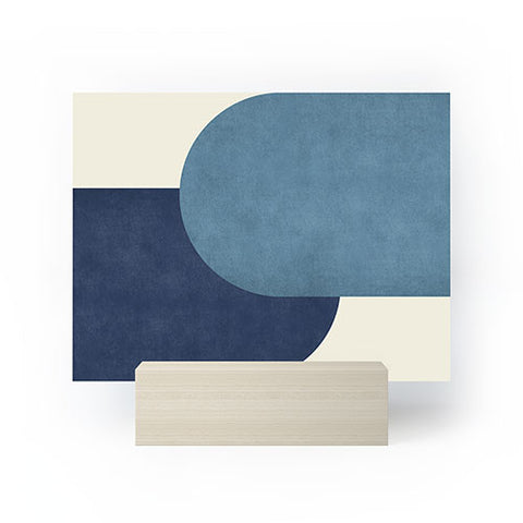 MoonlightPrint Halfmoon Colorblock Blue Mini Art Print