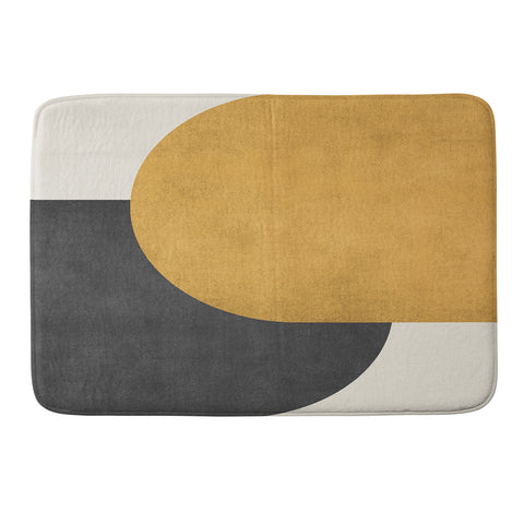 MoonlightPrint Halfmoon Colorblock Gld Blck Memory Foam Bath Mat
