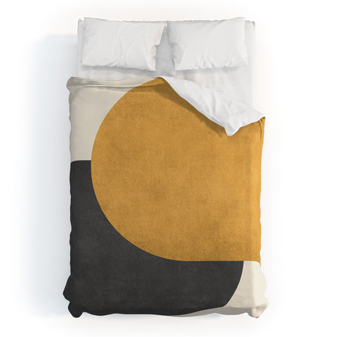 MoonlightPrint Halfmoon Colorblock Gld Blck Duvet Cover