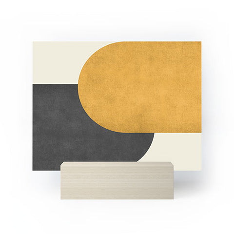 MoonlightPrint Halfmoon Colorblock Gld Blck Mini Art Print