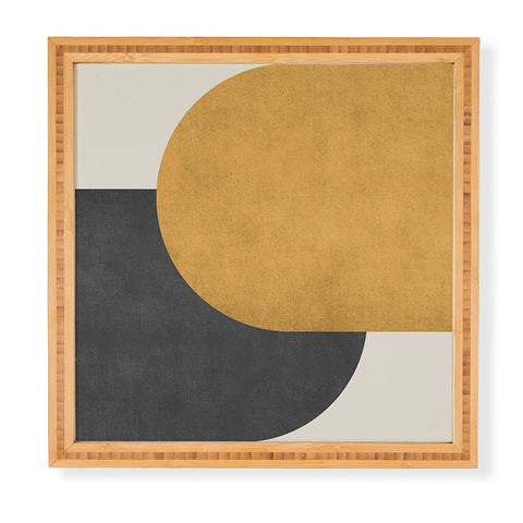 MoonlightPrint Halfmoon Colorblock Gld Blck Framed Wall Art