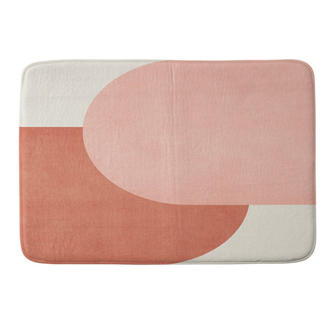MoonlightPrint Halfmoon Colorblock Pink Memory Foam Bath Mat