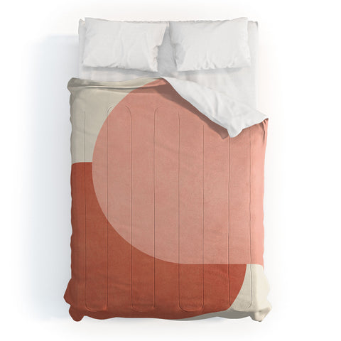 MoonlightPrint Halfmoon Colorblock Pink Comforter
