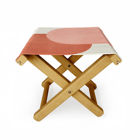 MoonlightPrint Halfmoon Colorblock Pink Folding Stool