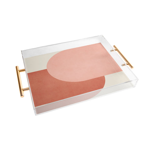 MoonlightPrint Halfmoon Colorblock Pink Acrylic Tray