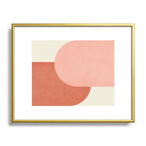 MoonlightPrint Halfmoon Colorblock Pink Metal Framed Art Print