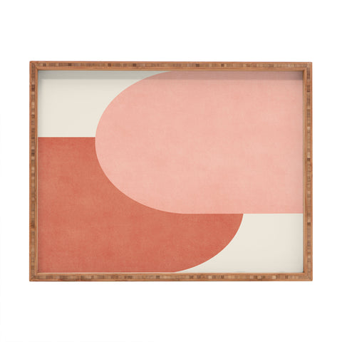 MoonlightPrint Halfmoon Colorblock Pink Rectangular Tray