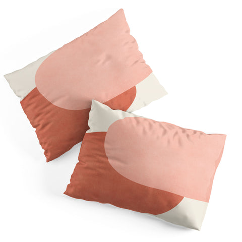 MoonlightPrint Halfmoon Colorblock Pink Pillow Shams