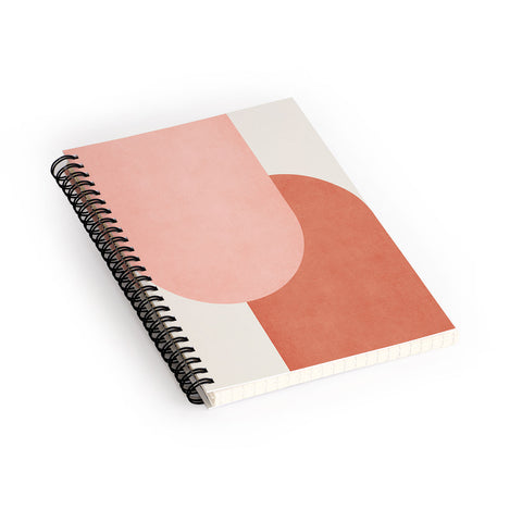 MoonlightPrint Halfmoon Colorblock Pink Spiral Notebook