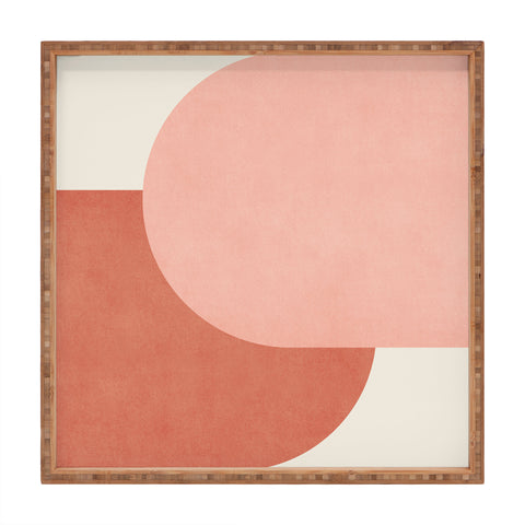 MoonlightPrint Halfmoon Colorblock Pink Square Tray