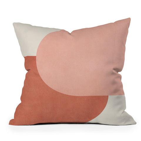 MoonlightPrint Halfmoon Colorblock Pink Outdoor Throw Pillow