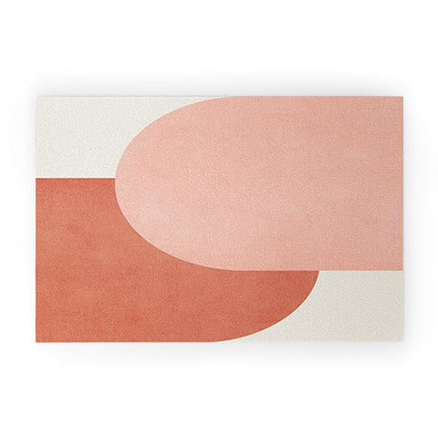 MoonlightPrint Halfmoon Colorblock Pink Welcome Mat