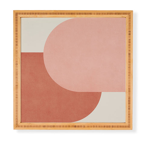 MoonlightPrint Halfmoon Colorblock Pink Framed Wall Art