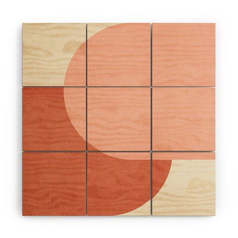 MoonlightPrint Halfmoon Colorblock Pink Wood Wall Mural