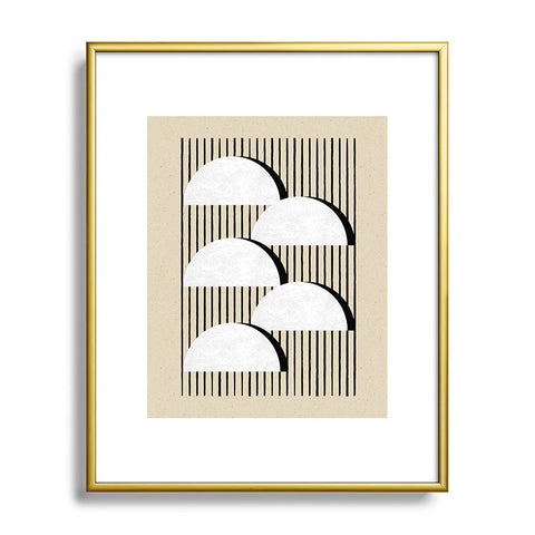 MoonlightPrint Halfmoon Stripes Metal Framed Art Print