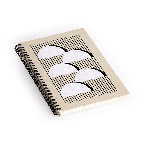 MoonlightPrint Halfmoon Stripes Spiral Notebook