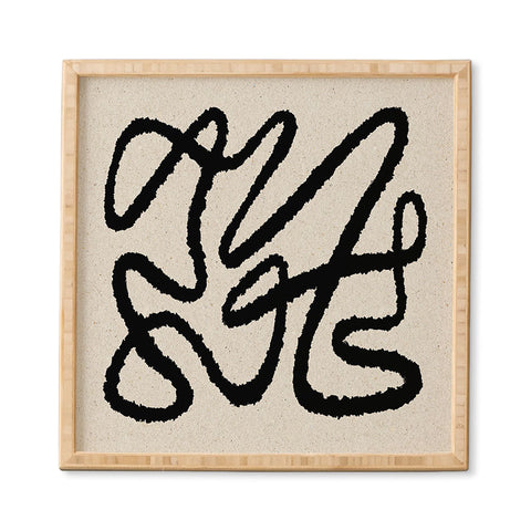 MoonlightPrint Line art abstract black 1 Framed Wall Art