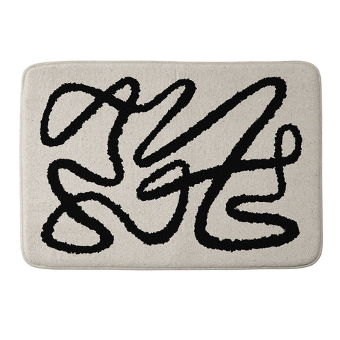 MoonlightPrint Line art abstract black 1 Memory Foam Bath Mat