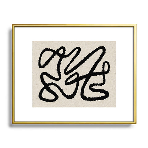 MoonlightPrint Line art abstract black 1 Metal Framed Art Print