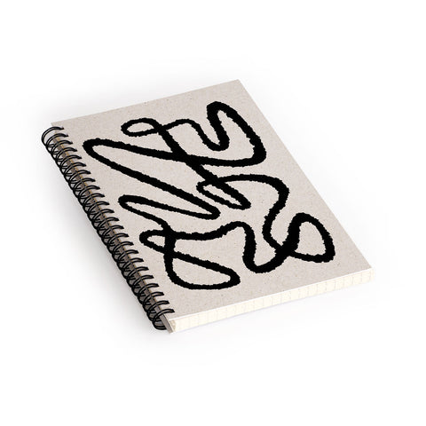 MoonlightPrint Line art abstract black 1 Spiral Notebook