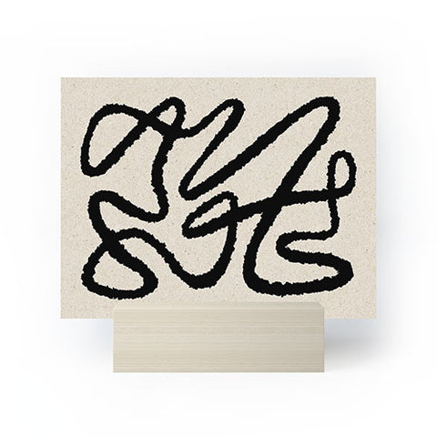 MoonlightPrint Line art abstract black 1 Mini Art Print