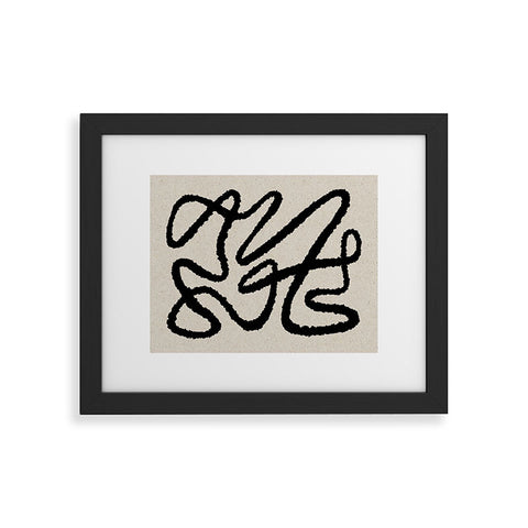 MoonlightPrint Line art abstract black 1 Framed Art Print