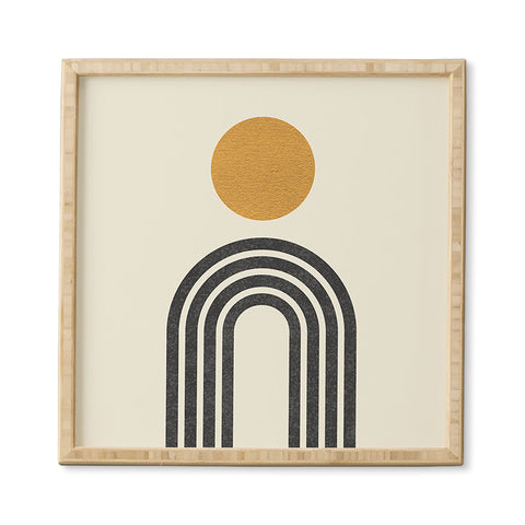 MoonlightPrint Mid century modern gold sun Framed Wall Art