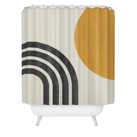 MoonlightPrint Mid century modern Sun Rainbow Shower Curtain