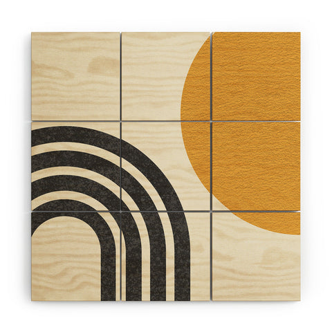 MoonlightPrint Mid century modern Sun Rainbow Wood Wall Mural