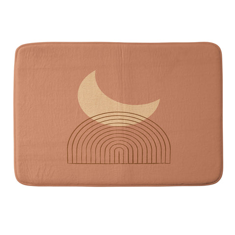 MoonlightPrint Moon Mountain Terra Orange Memory Foam Bath Mat