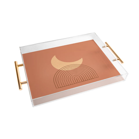 MoonlightPrint Moon Mountain Terra Orange Acrylic Tray