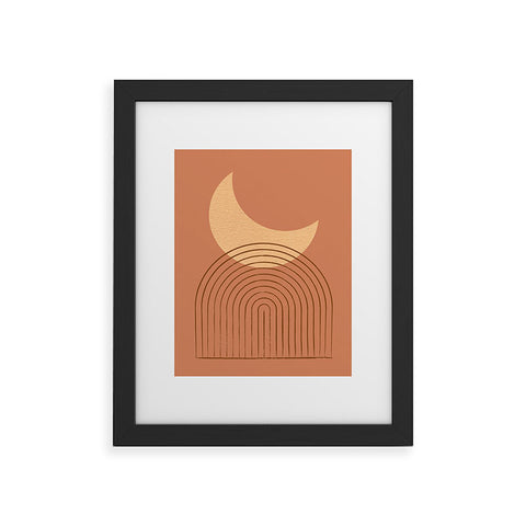 MoonlightPrint Moon Mountain Terra Orange Framed Art Print