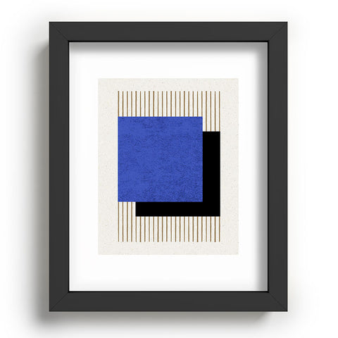 MoonlightPrint Square Blue Stripes Recessed Framing Rectangle
