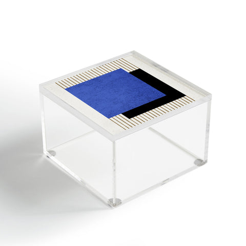 MoonlightPrint Square Blue Stripes Acrylic Box