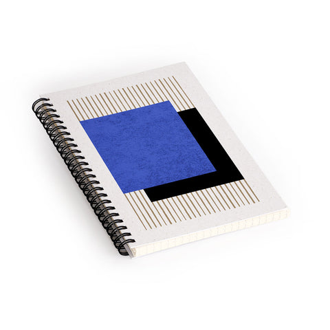 MoonlightPrint Square Blue Stripes Spiral Notebook