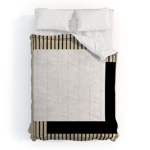 MoonlightPrint Square BW Stripes Comforter
