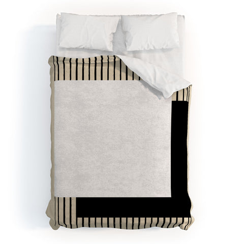 MoonlightPrint Square BW Stripes Duvet Cover