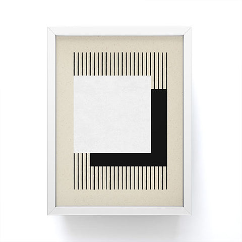 MoonlightPrint Square BW Stripes Framed Mini Art Print