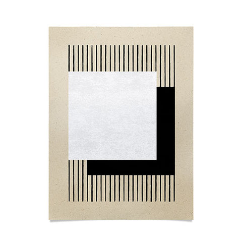 MoonlightPrint Square BW Stripes Poster