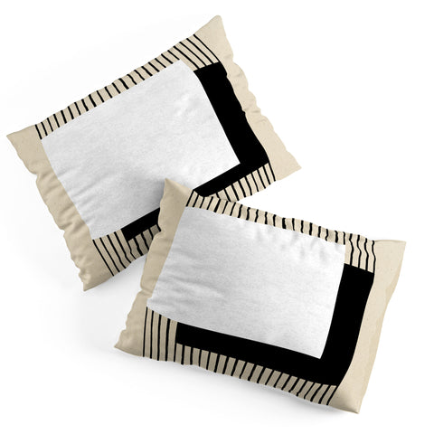 MoonlightPrint Square BW Stripes Pillow Shams