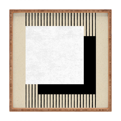 MoonlightPrint Square BW Stripes Square Tray
