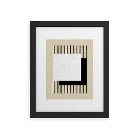 MoonlightPrint Square BW Stripes Framed Art Print