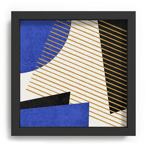 MoonlightPrint Stripes Circle Geometric Blue Recessed Framing Square