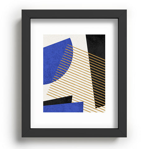 MoonlightPrint Stripes Circle Geometric Blue Recessed Framing Rectangle