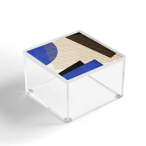 MoonlightPrint Stripes Circle Geometric Blue Acrylic Box