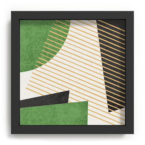 MoonlightPrint Stripes Circle Geometric Green Recessed Framing Square