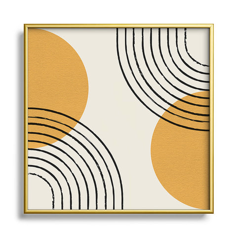 MoonlightPrint Sun Arch Double Gold Square Metal Framed Art Print
