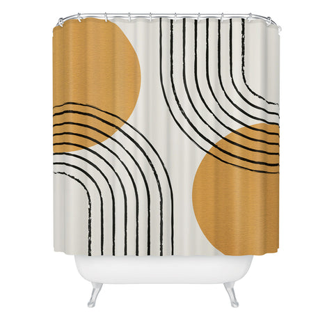 MoonlightPrint Sun Arch Double Gold Shower Curtain