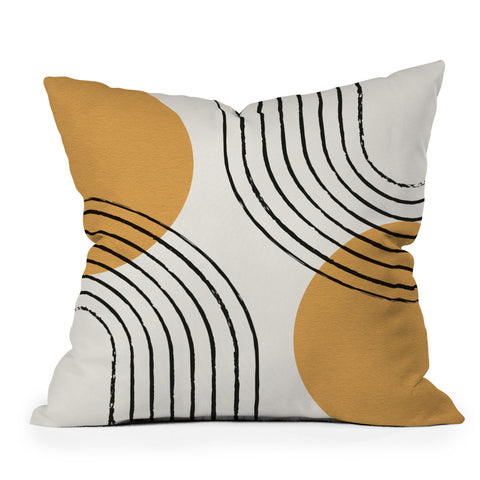 MoonlightPrint Sun Arch Double Gold Outdoor Throw Pillow